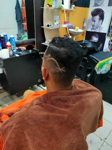 Hair tattoo design on the back of the head