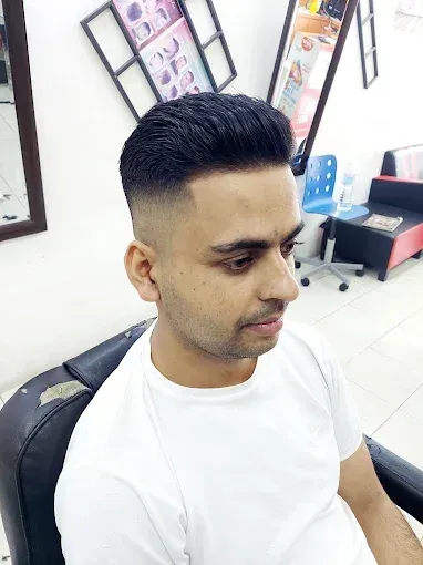 Side part with a mid fade